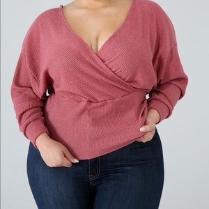 Pink shirt with cut out back